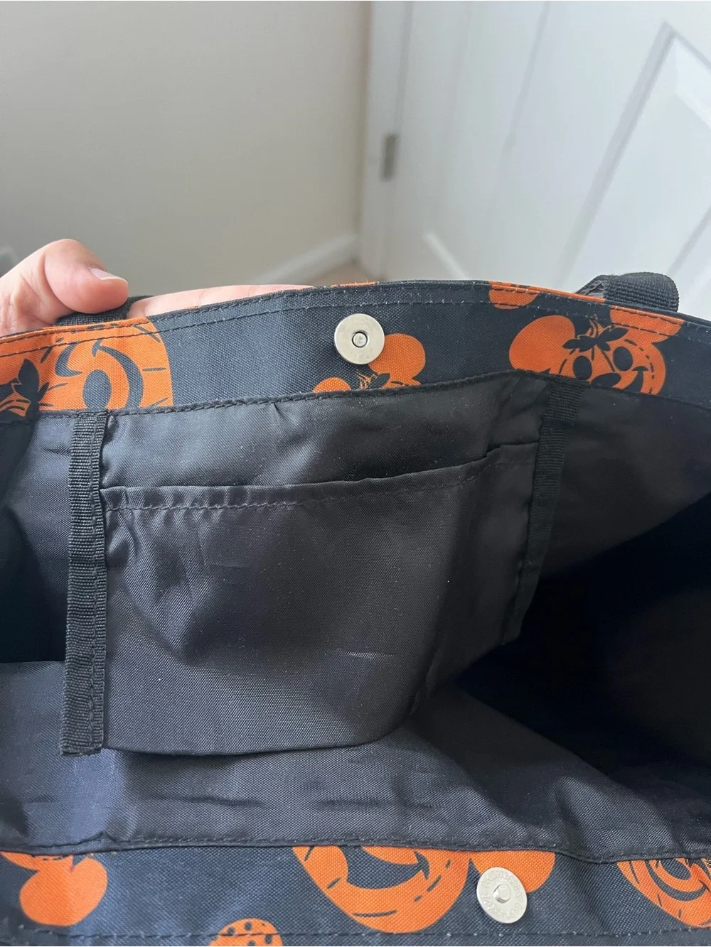 Disney Parks Black & Orange Halloween Tote Bag with Character Print
